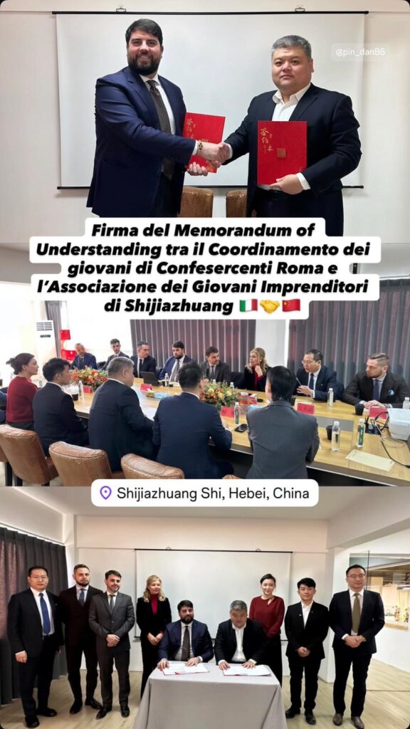 Roma – Cina: firmato un Memorandum di cooperazione tra giovani imprenditori italiani e cinesi Roma – Cina: firmato un Memorandum di cooperazione tra giovani imprenditori italiani e cinesi